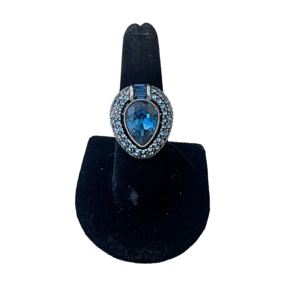 Brighton Dew Drops Blue Crystal Ring Size 7